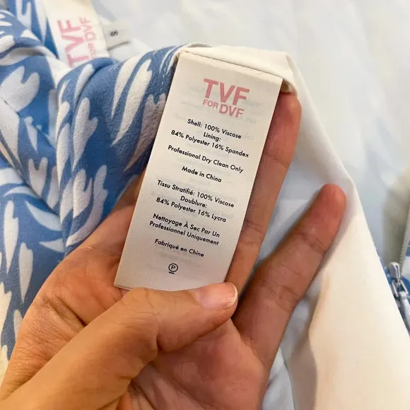 TVF for Diane Von Furstenberg Satin Heart Print Blue Preppy Designer Mini Skirt