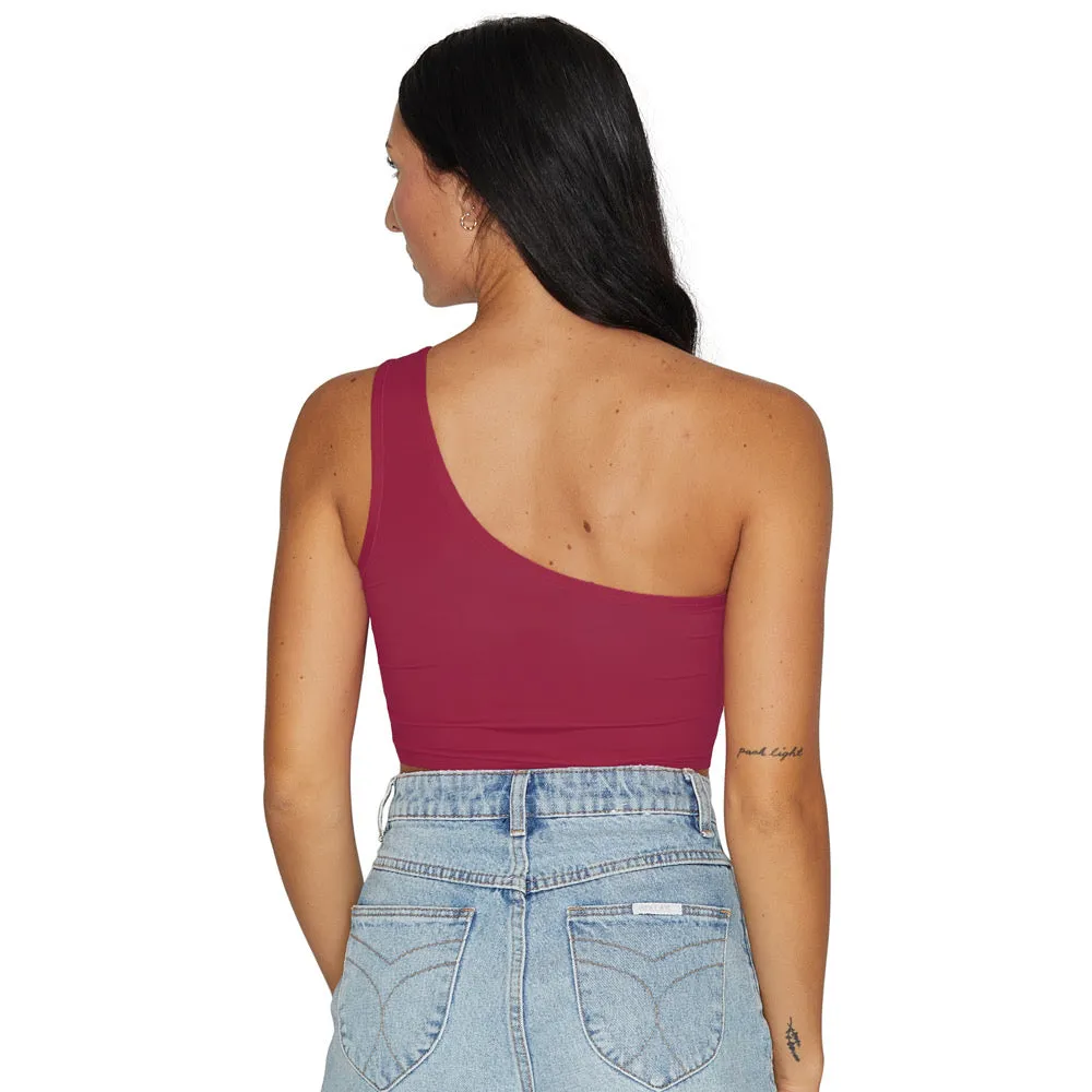 UMass Maroon One Shoulder Top