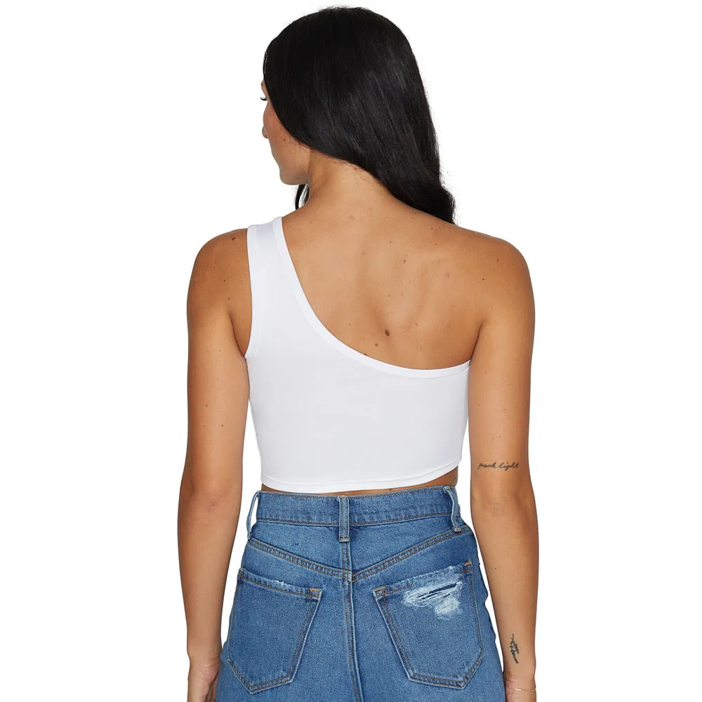 UMass White One Shoulder Top