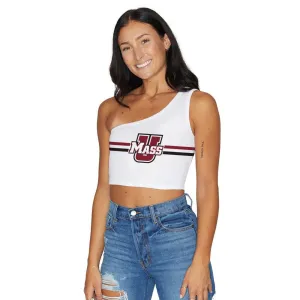 UMass White One Shoulder Top