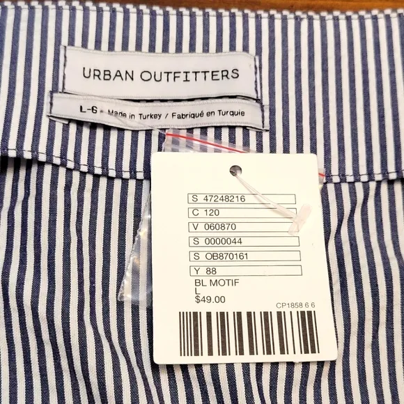 Urban Outfitters Sailorette Striped Mini Skirt NEW Faux Button Front Bib Panel