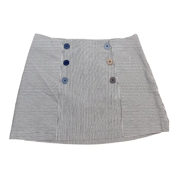 Urban Outfitters Sailorette Striped Mini Skirt NEW Faux Button Front Bib Panel