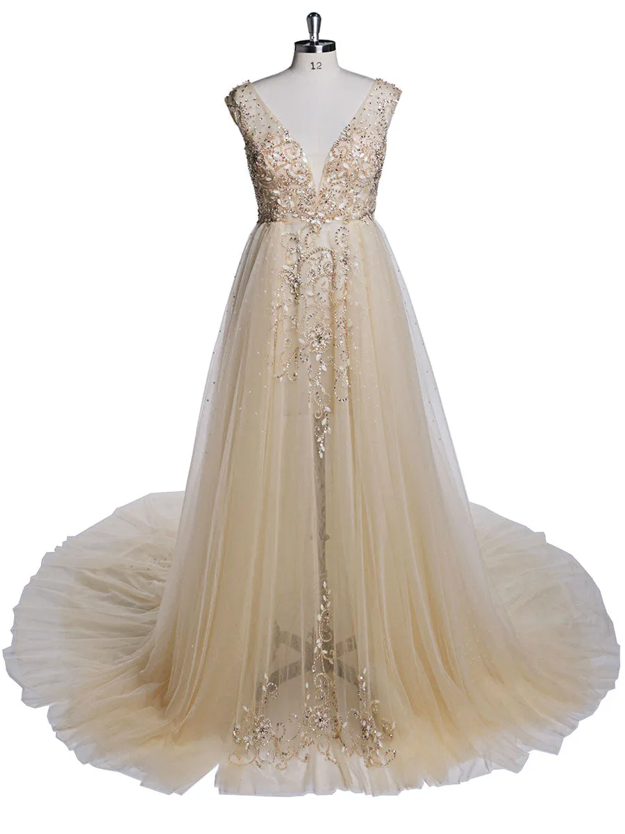 V Neck Beaded Maternity Dress for Photoshoot Elegant Sleeveless Maxi Dress Photography Gowns