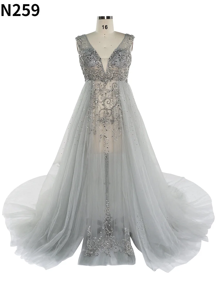 V Neck Beaded Maternity Dress for Photoshoot Elegant Sleeveless Maxi Dress Photography Gowns