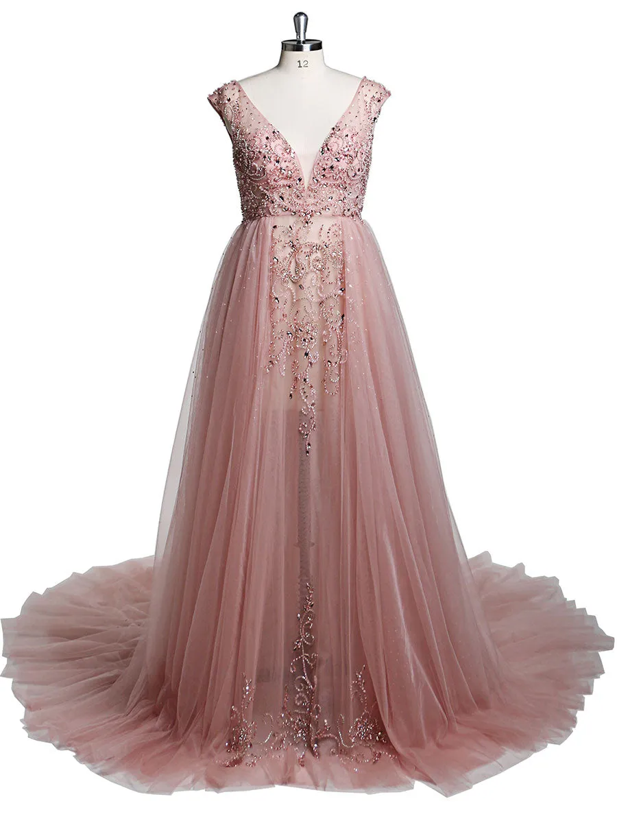 V Neck Beaded Maternity Dress for Photoshoot Elegant Sleeveless Maxi Dress Photography Gowns