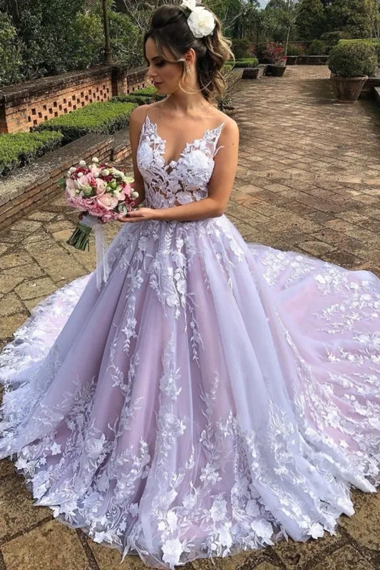 V Neck White Lace Long Prom Dresses, Long White Lace Formal Evening Dresses, Lace Ball