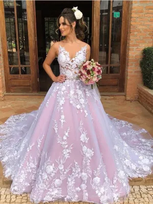 V Neck White Lace Long Prom Dresses, Long White Lace Formal Evening Dresses, Lace Ball