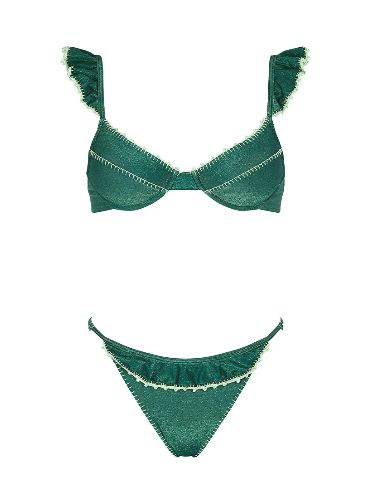 Valentina Cobalt Green Shine Bikini ::RET