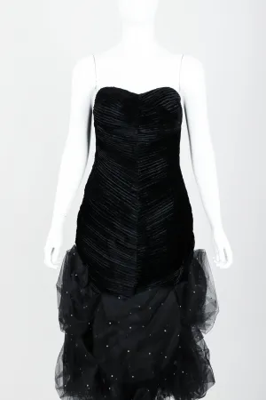 Velvet Pouf Midi Dress