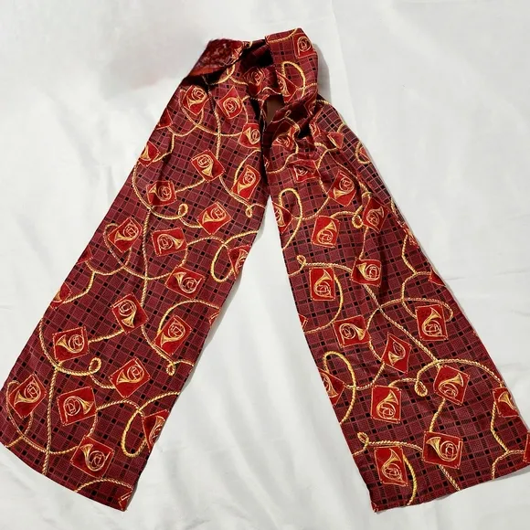 Vintage Lesley Fay Women Plaid Pleated Green Red Yellow Skirt &amp; Matching Scarf 6