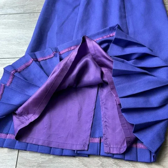 Vintage Mister Leonard Pure Wool Fit &amp; Flared Pleated Mermaid Skirt