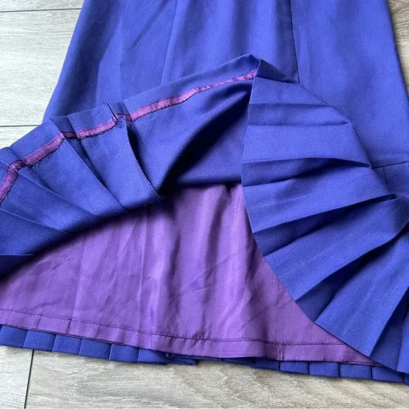 Vintage Mister Leonard Pure Wool Fit &amp; Flared Pleated Mermaid Skirt