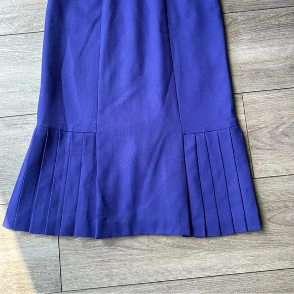 Vintage Mister Leonard Pure Wool Fit &amp; Flared Pleated Mermaid Skirt