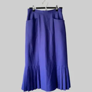 Vintage Mister Leonard Pure Wool Fit &amp; Flared Pleated Mermaid Skirt