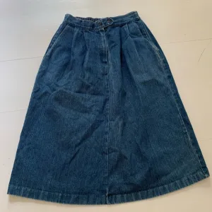 Vintage- pleated front denim skirt