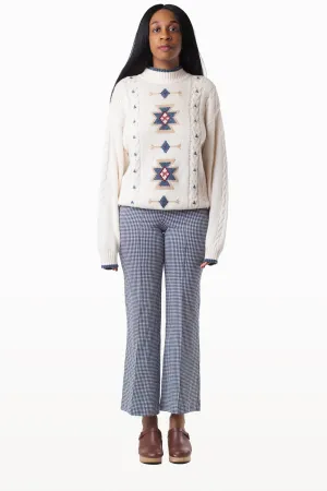 Vintage White Winter Sweater | S