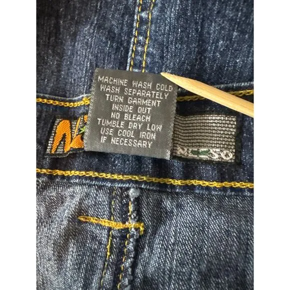 Vintage Y2K Neeso Jean Denim Flared Mini Skirt Women 24W Pleated Going Out