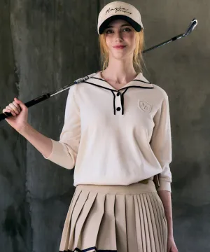 [Warehouse Sale] BENECIA 12 Double Line Pleated Skirt - Beige
