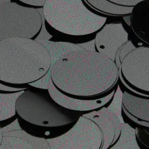Washable Flat Round Top Hole Sequin #P250 Hematite (Metallic)