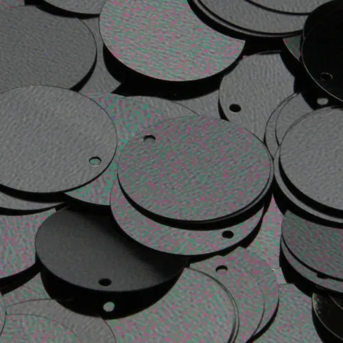 Washable Flat Round Top Hole Sequin #P250 Hematite (Metallic)