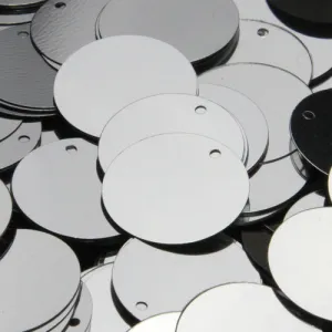 Washable Flat Round Top Hole Sequin #P40 Silver (Metallic)