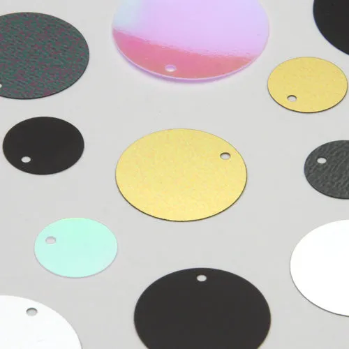 Washable Flat Round Top Hole Sequin #P40 Silver (Metallic)