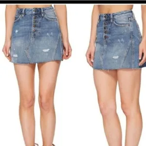 We The Free Distressed Jean Mini Skirt Size 29