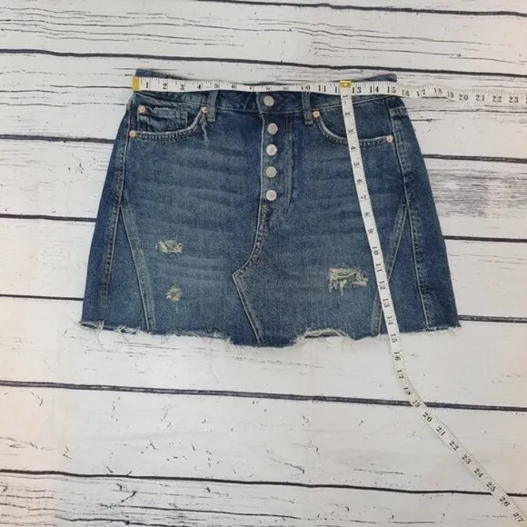 We The Free Distressed Jean Mini Skirt Size 29