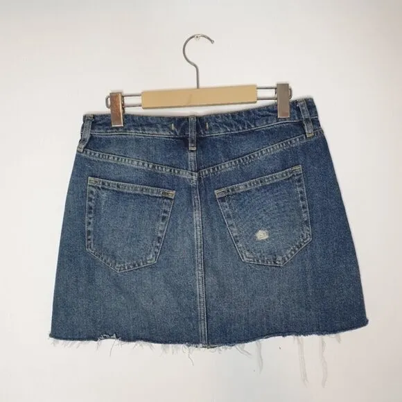 We The Free Distressed Jean Mini Skirt Size 29