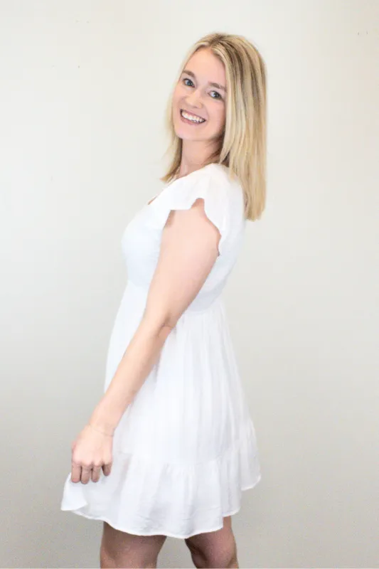 White Smock Mini Dress