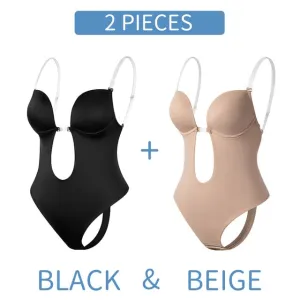 Women Clear Strap Padded Push Up Corset