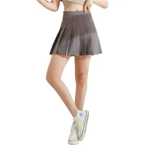 Women Girls Short High Waist Pleated Skater Tennis Skirt Dark Grey