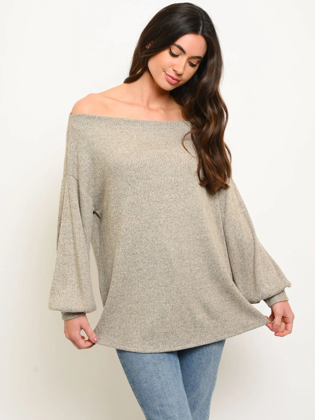 WOMEN'S OFF SHOULDER TUNIC TOP