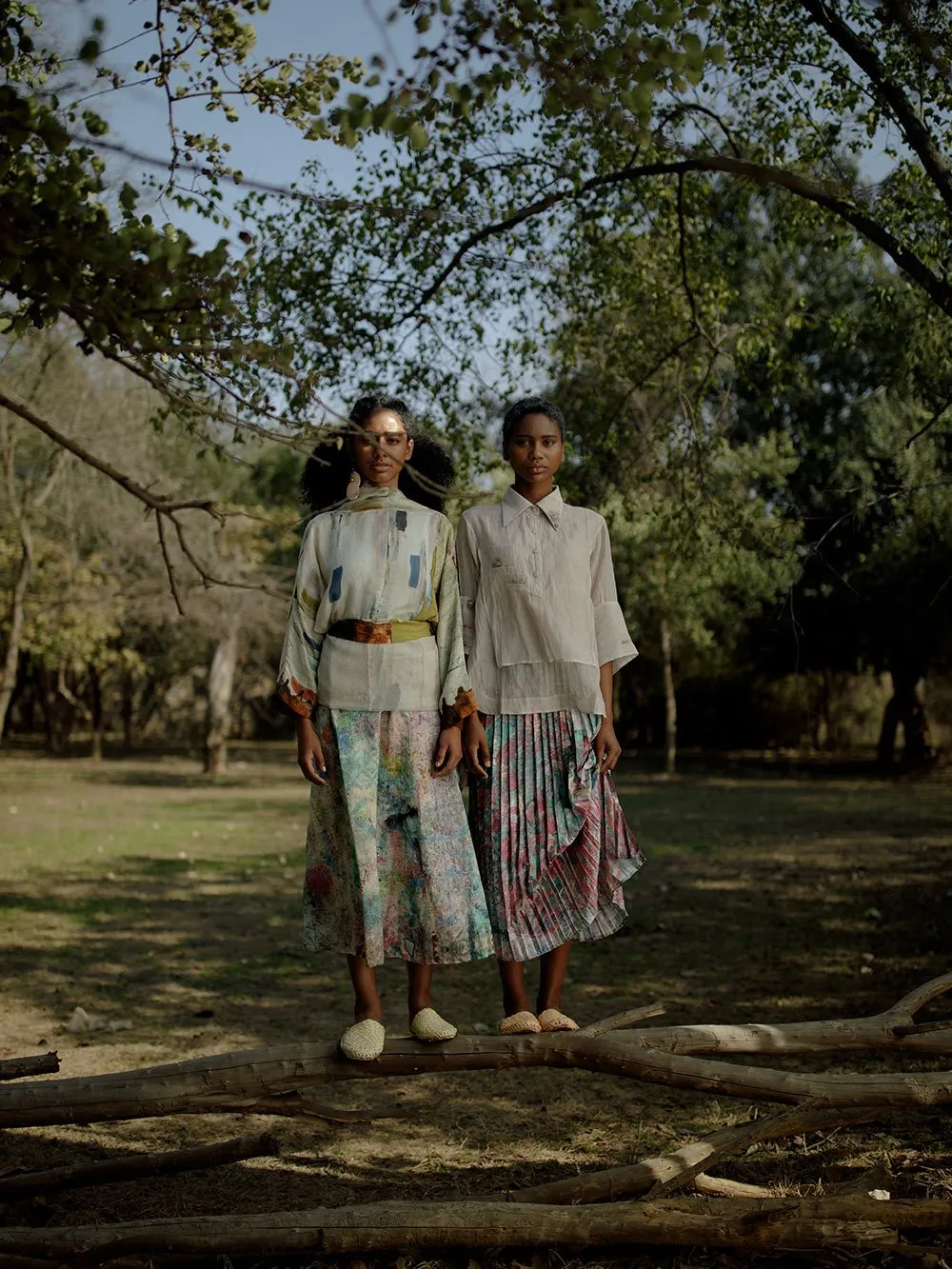 Yavi   I   Tie Dyed Top With Printed Pleated Skirt