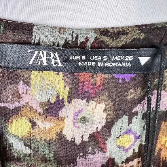 ZARA Floral Empire Waist Dress Size Small NWT